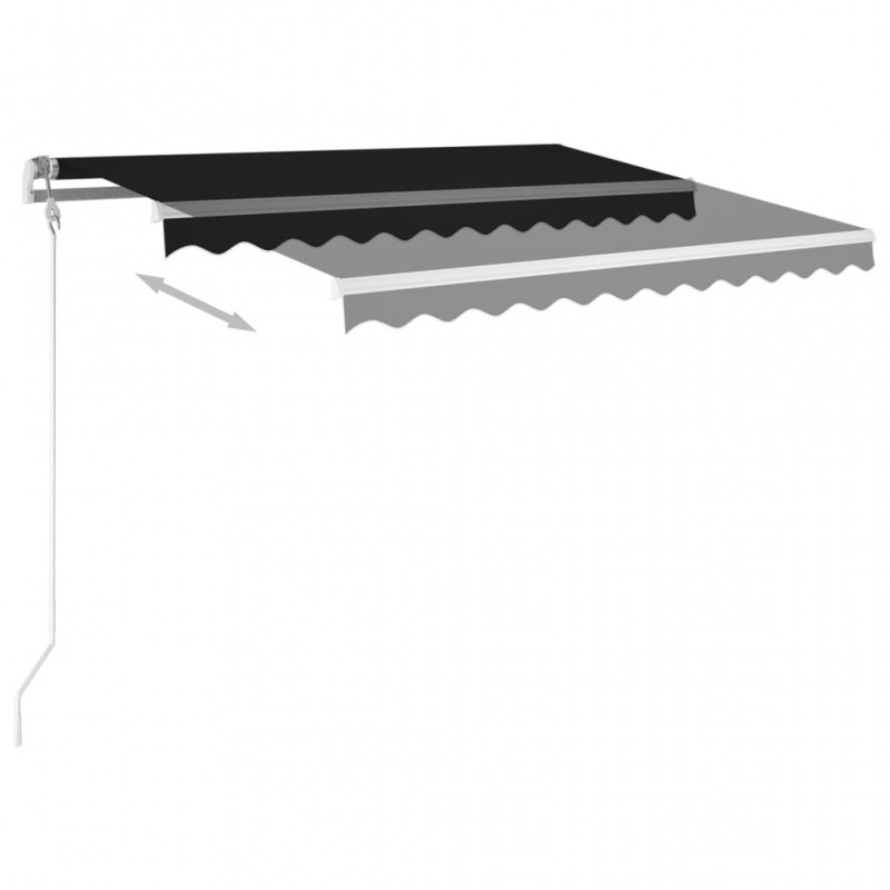 Τέντα Συρόμενη Χειροκίνητη με LED Ανθρακί 350 x 250 εκ.