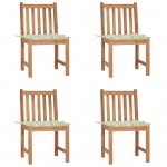 Καρέκλες Κήπου 4 Τεμ. από Μασίφ Ξύλο Teak με Μαξιλάρια