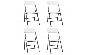 Καρέκλες Κήπου Πτυσσόμενες 4 τεμ. Λευκές από HDPE