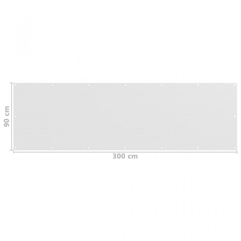 Διαχωριστικό Βεράντας Λευκό 90 x 300 εκ. από HDPE