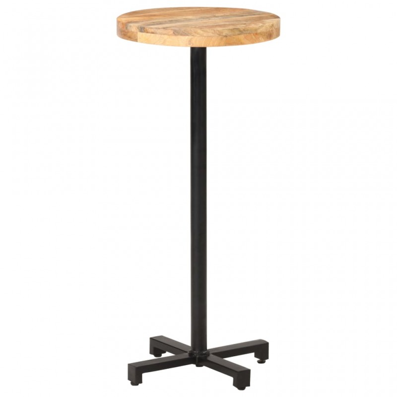 Τραπέζι Μπαρ Στρογγυλό Ø50 x 110 εκ. Ακατέργαστο Ξύλο Μάνγκο