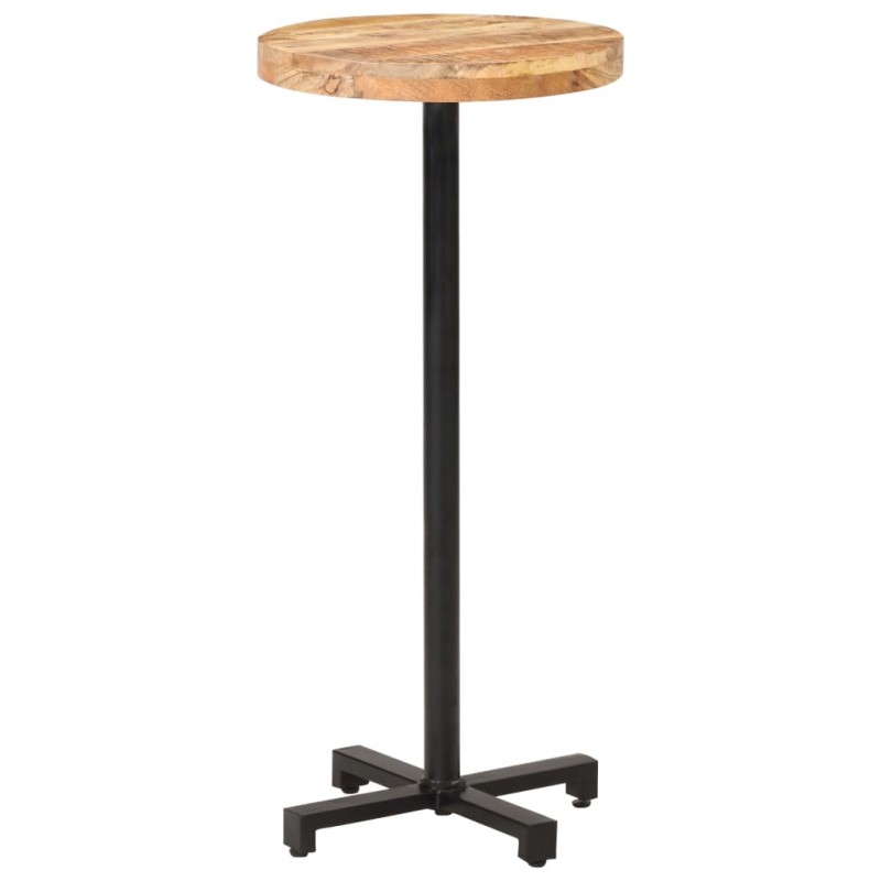 Τραπέζι Μπαρ Στρογγυλό Ø50 x 110 εκ. Ακατέργαστο Ξύλο Μάνγκο