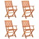 Καρέκλες εξωτ. Χώρου πτυσσόμενες 4 τεμ. Μασίφ ξύλο ευκαλύπτου