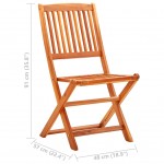 Καρέκλες εξωτερικού χώρου πτυσσόμενες σετ 4 τεμαχίων από μασίφ ξύλο ευκαλύπτου