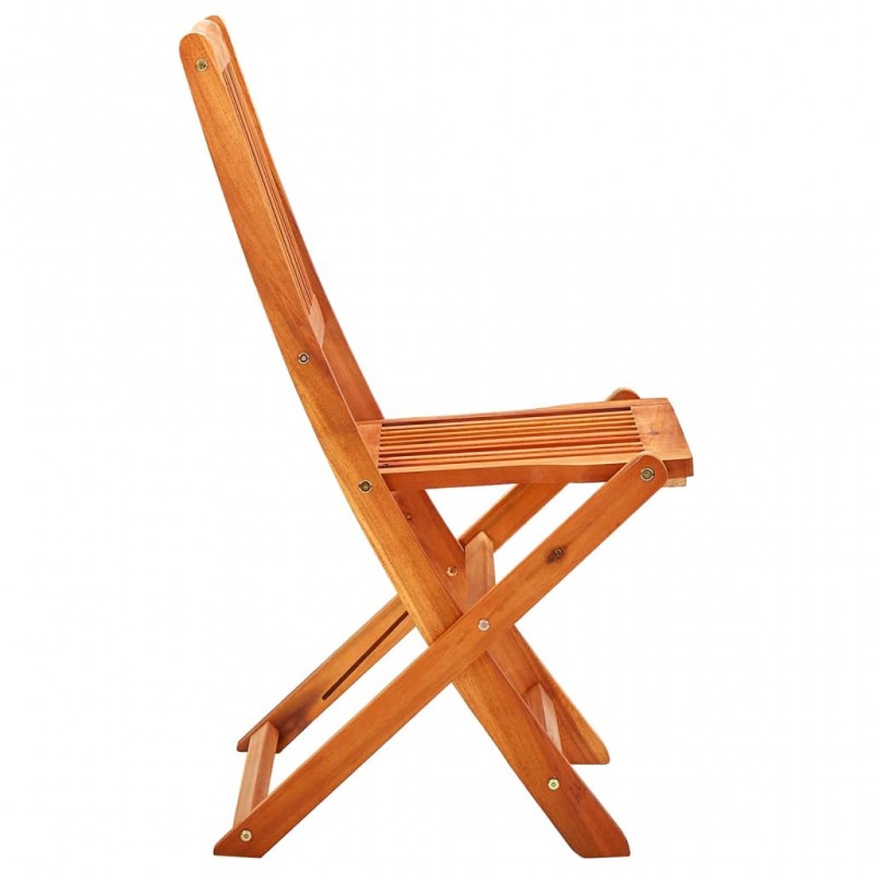 Καρέκλες εξωτερικού χώρου πτυσσόμενες σετ δύο τεμαχίων από μασίφ ξύλο ευκαλύπτου