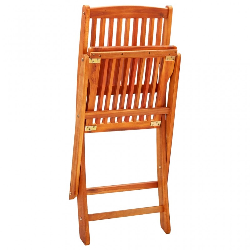 Καρέκλες εξωτερικού χώρου πτυσσόμενες σετ δύο τεμαχίων από μασίφ ξύλο ευκαλύπτου