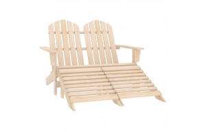 Καρέκλα κήπου adirondack διθέσια  από ξύλο ελάτης & υποπόδιο
