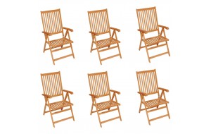 Καρέκλες Κήπου 6 τεμ. Μασίφ Ξύλο Teak με Φωτ. Πράσινα Μαξιλάρια