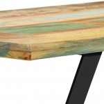 Πάγκος από μασίφ ανακυκλωμένο ξύλο και σίδερο 110x40x45 εκ