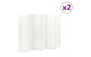 Διαχωριστικά δωματίου από ατσάλι σετ δύο τεμαχίων με έξι πάνελ λευκά 240x180 εκ