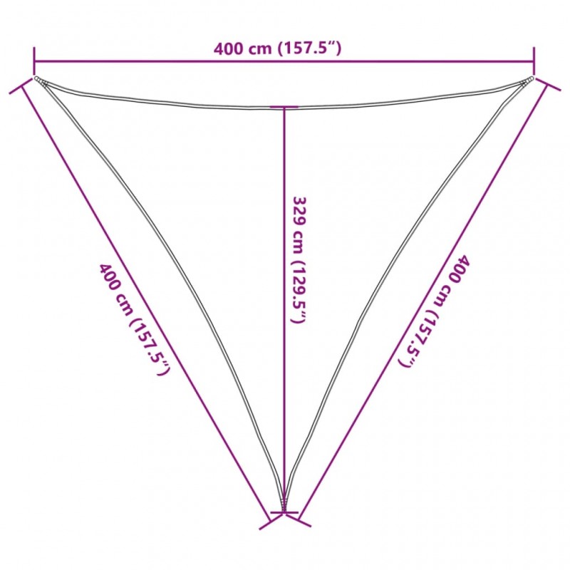 Πανί Σκίασης Ανθρακί 4 x 4 x 4 μ. από HDPE 160 γρ/μ²