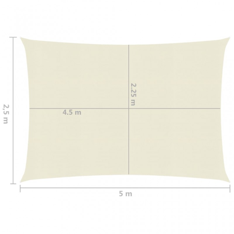 Πανί Σκίασης Κρεμ 2,5 x 5 μ. από HDPE 160 γρ./μ²
