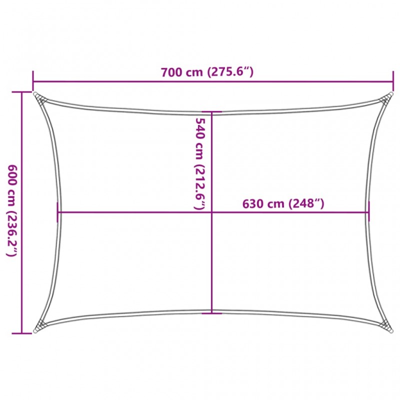 Πανί Σκίασης Κρεμ 6 x 7 μ. από HDPE 160 γρ/μ²