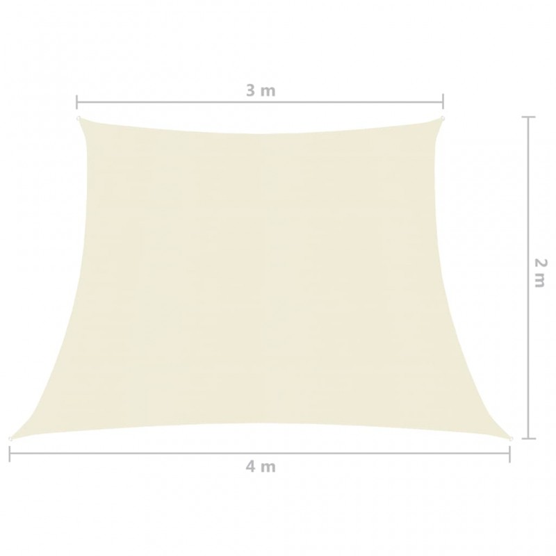 Πανί Σκίασης Κρεμ 3 x 4 x 2 μ. από HDPE 160 γρ./μ²