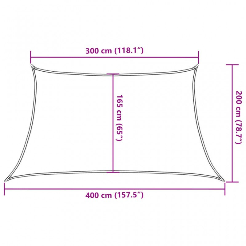 Πανί Σκίασης Κρεμ 3 x 4 x 2 μ. από HDPE 160 γρ./μ²