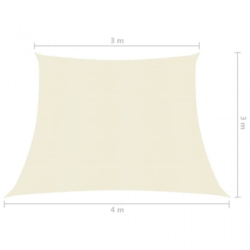 Πανί Σκίασης Κρεμ 3 x 4 x 3 μ. από HDPE 160 γρ./μ²