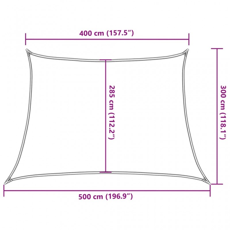 Πανί Σκίασης Κρεμ 4 x 5 x 3 μ. από HDPE 160 γρ./μ²