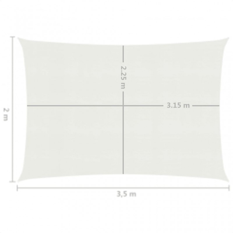 Πανί Σκίασης Λευκό 2 x 3,5 μ. από HDPE 160 γρ./μ²