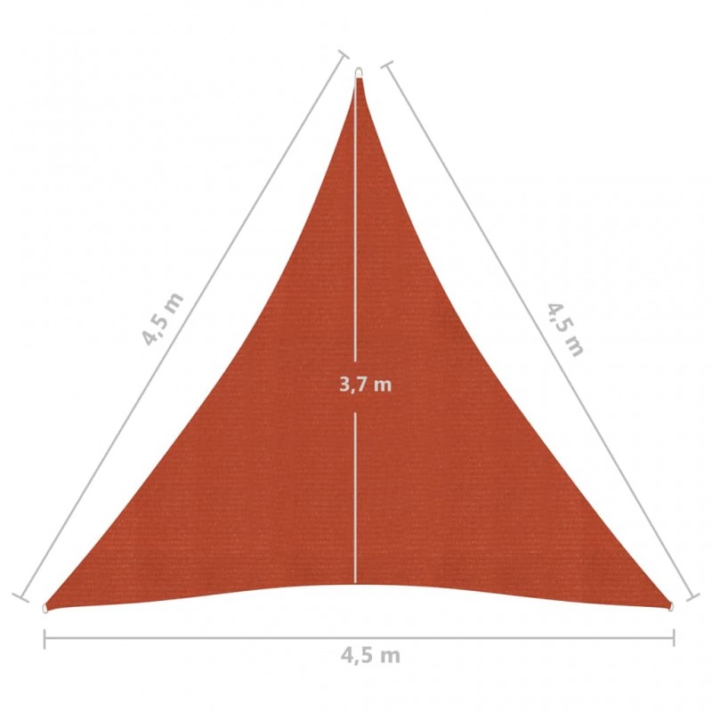 Πανί Σκίασης Τερακότα 4,5 x 4,5 x 4,5 μ. από HDPE 160 γρ./μ²