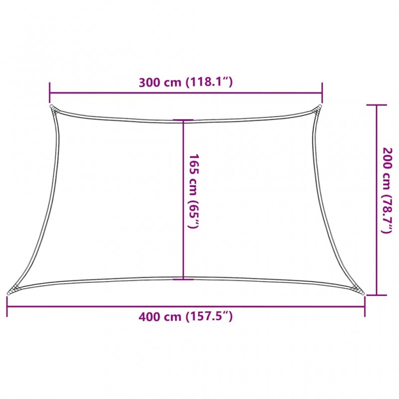 Πανί Σκίασης Τερακότα 3 x 4 x 2 μ. από HDPE 160 γρ./μ²