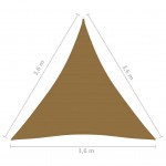 Πανί Σκίασης Taupe 3,6 x 3,6 x 3,6 μ. από HDPE 160 γρ./μ²