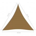 Πανί Σκίασης Taupe 4,5 x 4,5 x 4,5 μ. από HDPE 160 γρ./μ²