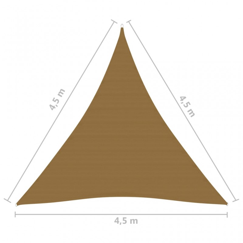 Πανί Σκίασης Taupe 4,5 x 4,5 x 4,5 μ. από HDPE 160 γρ./μ²