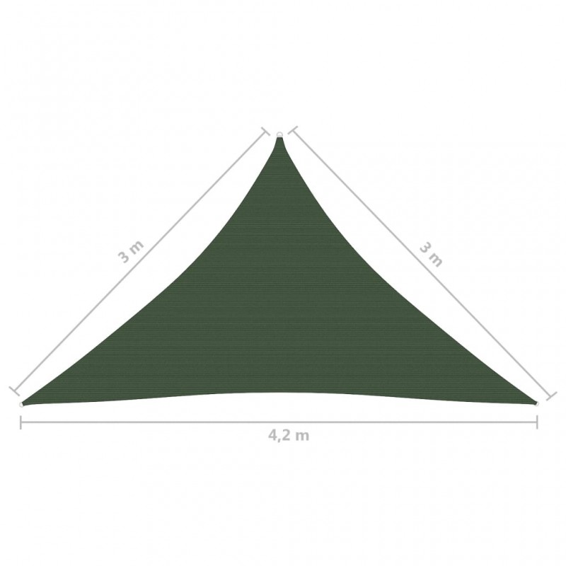 Πανί Σκίασης Σκούρο Πράσινο 3 x 3 x 4,2 μ. από HDPE 160 γρ./μ²