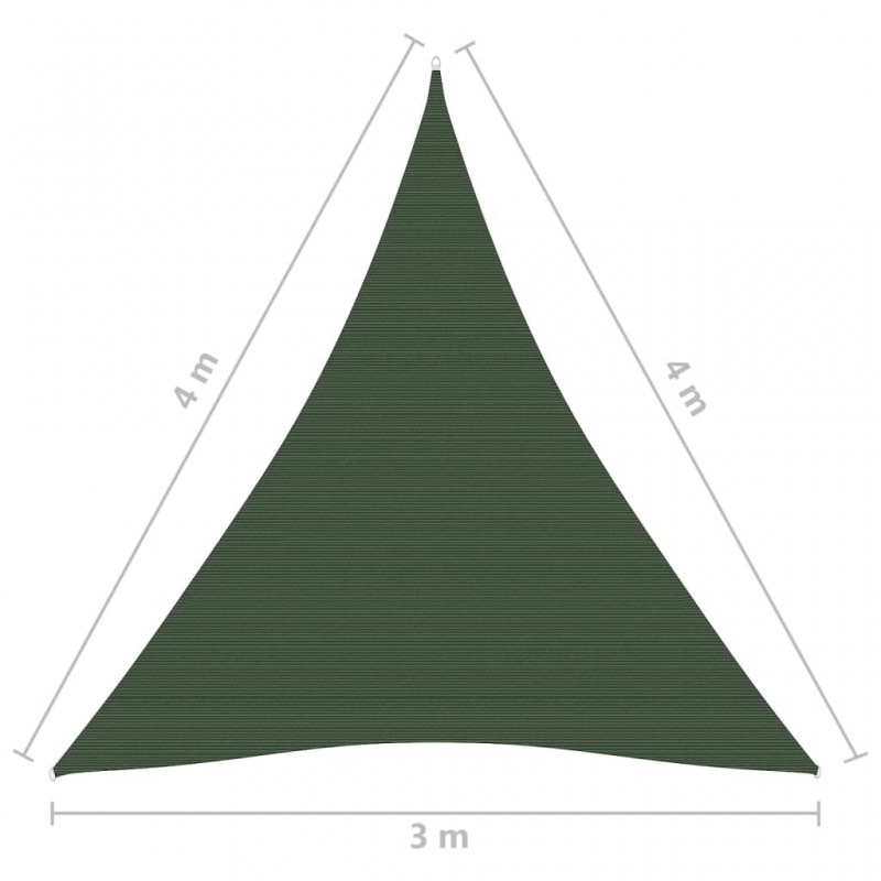 Πανί Σκίασης Σκούρο Πράσινο 3 x 4 x 4 μ. από HDPE 160 γρ./μ²