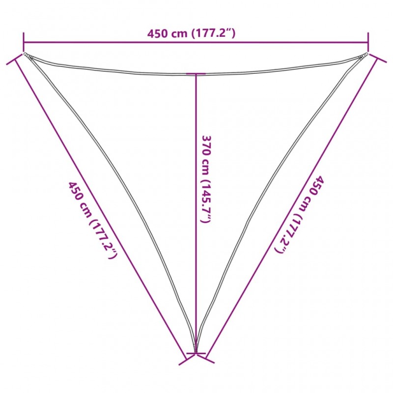 Πανί Σκίασης Σκούρο Πράσινο 4,5x4,5x4,5 μ. από HDPE 160 γρ./μ²