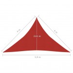 Πανί Σκίασης Κόκκινο 4 x 4 x 5,8 μ. από HDPE 160 γρ./μ²