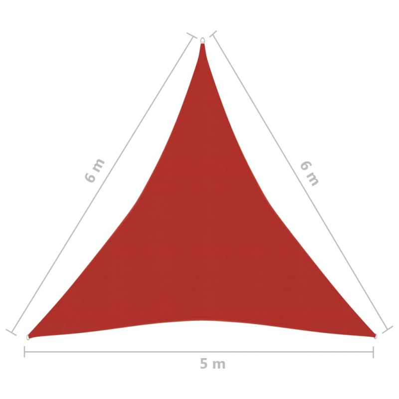 Πανί Σκίασης Κόκκινο 5 x 6 x 6 μ. από HDPE 160 γρ./μ²