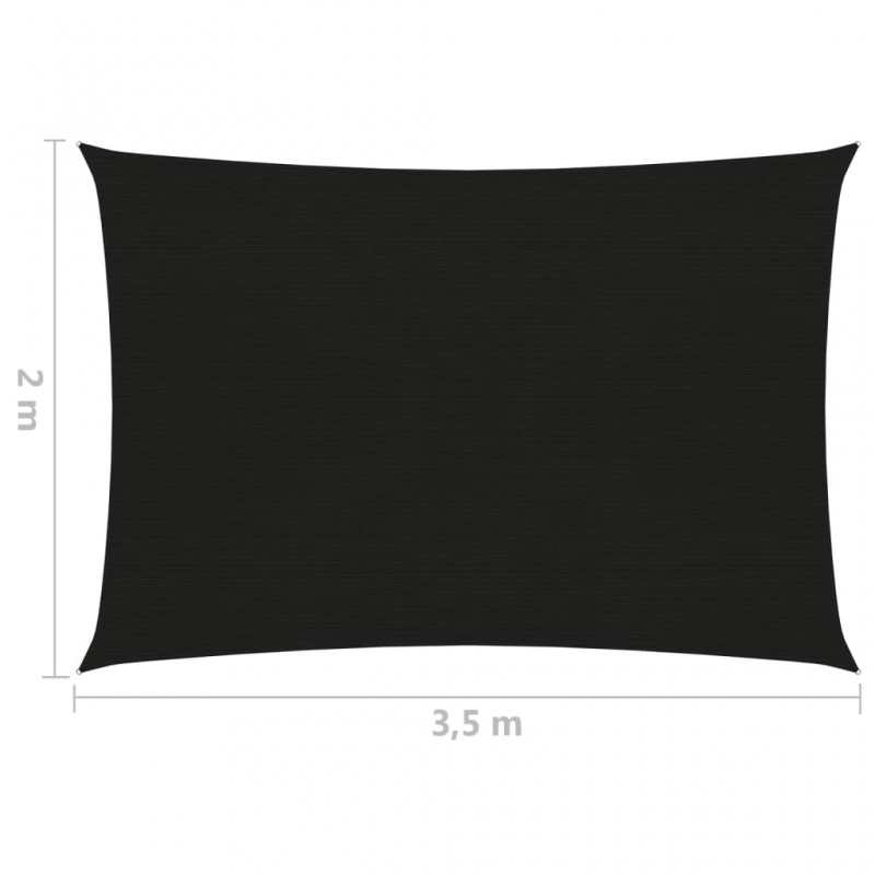 Πανί Σκίασης Μαύρο 2 x 3,5 μ. από HDPE 160 γρ./μ²