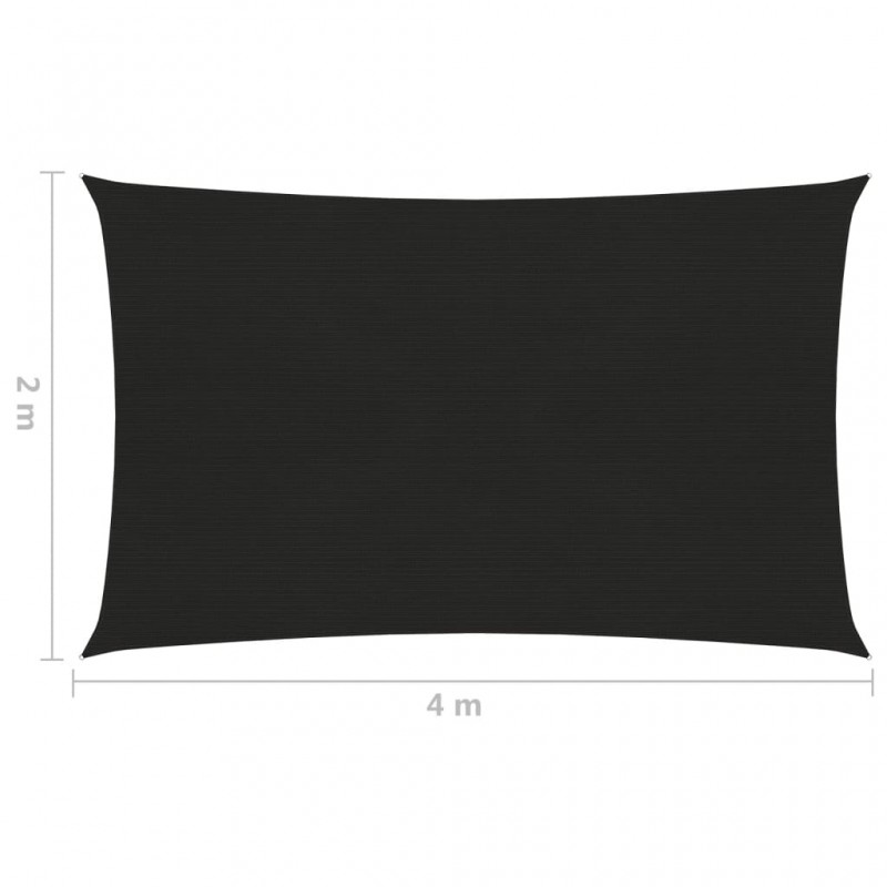 Πανί Σκίασης Μαύρο 2 x 4 μ. από HDPE 160 γρ./μ²