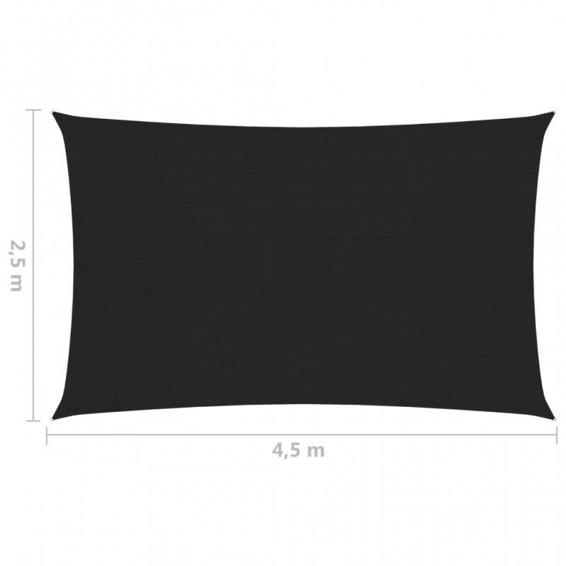 Πανί Σκίασης Μαύρο 2,5 x 4,5 μ. από HDPE 160 γρ./μ²