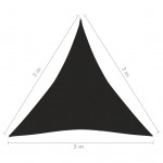 Πανί Σκίασης Μαύρο 3 x 3 x 3 μ. από HDPE 160 γρ/μ²