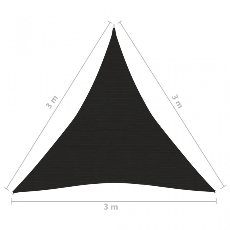Πανί Σκίασης Μαύρο 3 x 3 x 3 μ. από HDPE 160 γρ/μ²