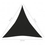 Πανί Σκίασης Μαύρο 3,6 x 3,6 x 3,6 μ. από HDPE 160 γρ./μ²