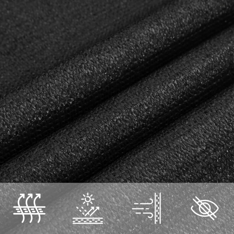 Πανί Σκίασης Μαύρο 4 x 4 x 5,8 μ. από HDPE 160 γρ./μ²