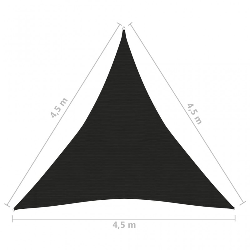 Πανί Σκίασης Μαύρο 4,5 x 4,5 x 4,5 μ. από HDPE 160 γρ./μ²