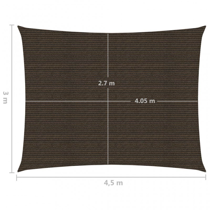 Πανί Σκίασης Καφέ 3 x 4,5 μ. από HDPE 160 γρ/μ²