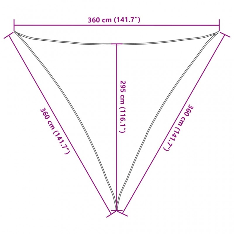 Πανί Σκίασης Καφέ 3,6 x 3,6 x 3,6 μ. από HDPE 160 γρ./μ²