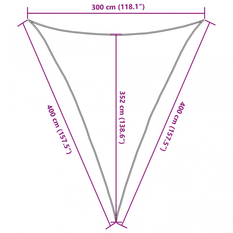Πανί Σκίασης Καφέ 3 x 4 x 4 μ. από HDPE 160 γρ./μ²