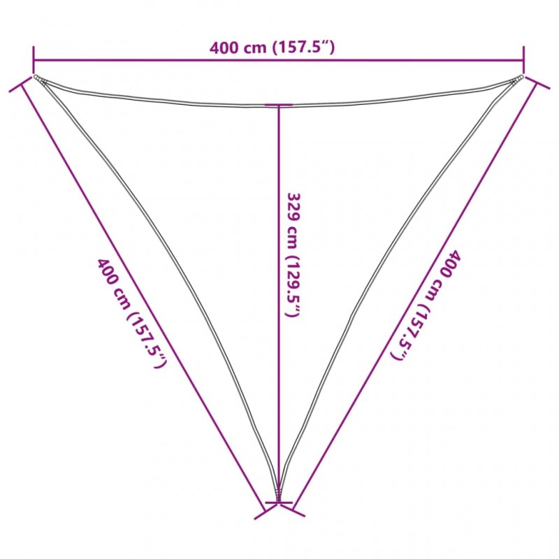 Πανί Σκίασης Καφέ 4 x 4 x 4 μ. από HDPE 160 γρ./μ²