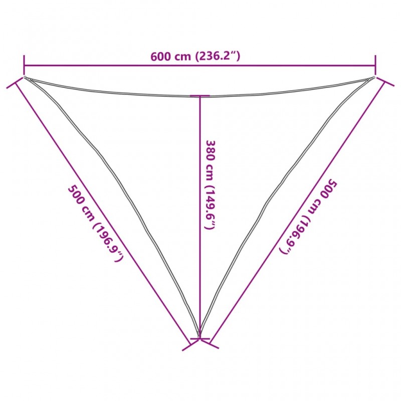 Πανί Σκίασης Καφέ 5 x 5 x 6 μ. από HDPE 160 γρ./μ²
