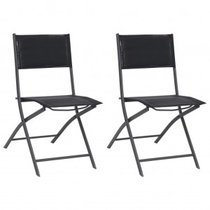Καρέκλες Εξωτερικού Χώρου Πτυσσόμενες 2 τεμ. Ατσάλι/Textilene