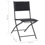 Καρέκλες εξωτερικού χώρου πτυσσόμενες σετ δύο τεμαχίων από ατσάλι και textilene