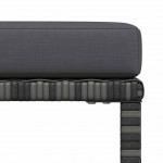 Υποπόδιο Τμηματικό Γκρι από Συνθετικό Ρατάν με Μαξιλάρι