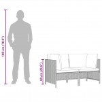 Καναπές Κήπου Διθέσιος Γκρι από Συνθετικό Ρατάν με Μαξιλάρια