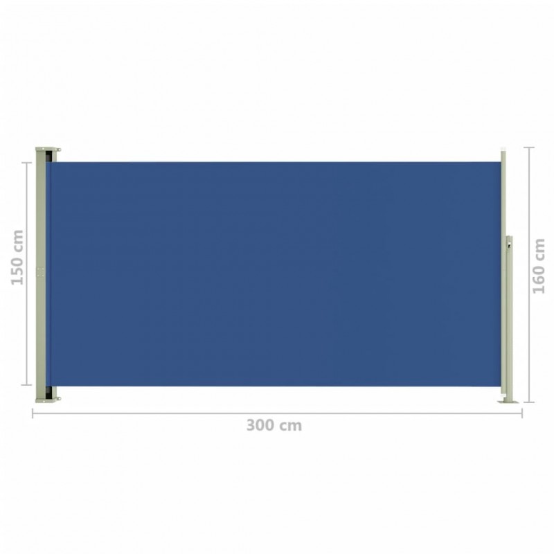 Σκίαστρο Πλαϊνό Συρόμενο Βεράντας Μπλε 160 x 300 εκ.